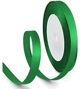 HimBen 3/8 Inch 25 Yards Satin Ribbon Green, Solid Color Fabric Ribbon for Gift Wrapping, Wedding...