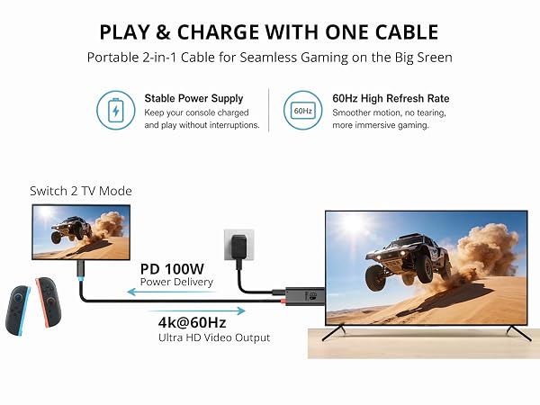 pd 100w and 4k 60Hz cable for switch 2