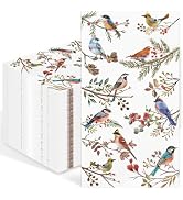 100 Pcs Vintage Floral Bird Paper Napkins Disposable Hand Towels for Bathroom, 3 Ply Watercolor S...