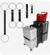 Luggage Straps 3 PCS for Suitcases TSA Approved 2 Short & 1 Long Adjustable Straps with Elastic T...