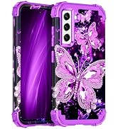 Miqala for Galaxy S21 FE 5G Case,Glow in The Dark Three Layer Heavy Duty Shockproof Protection Ha...