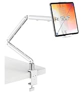 iPad Holder for Desk, Adjustable Tablet Arm iPad Desk Mount with C-Clamp, 30" Foldable Long Arm &...
