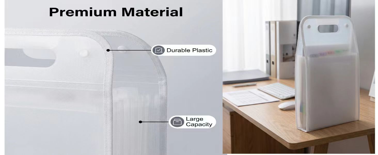 Clear vertical expanding file folder