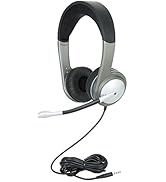Egghead EGG-IAG-3002TRSS-SO Mobile-Ready Stereo Headsets with Boom Microphone, Black/Silver