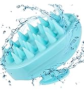 Scalp Massager, Shampoo Brush Hair Scrub Brush for Wet and Dry Hair, Soft Silicone Bristles Head ...
