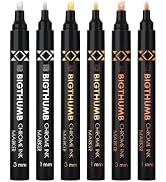 BIGTHUMB 6Pcs Liquid Chrome Paint Markers, Dual Tips DIY Mirror Marker Pen, Oil-based Permanent C...