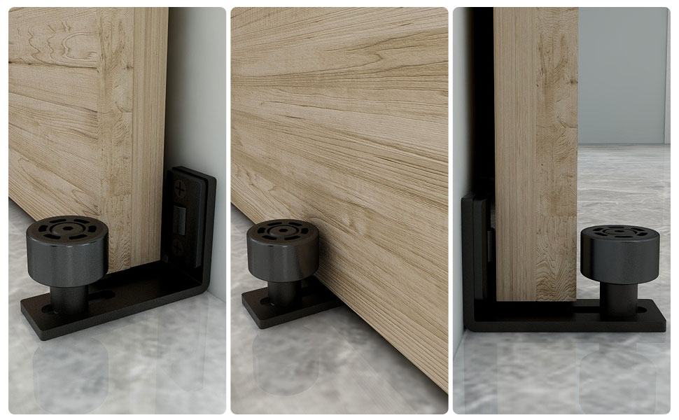 Heavy Duty Sliding Barn Door Floor Guide,Adjustable Roller,Wall Mount System,Flush Bottom Design