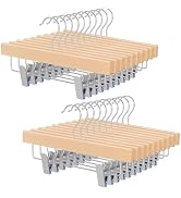 TOPIA HANGER 11.8 Inch Unfinished/Natural Wooden Pants Skirt Hangers for Kids Baby Toddler Childr...