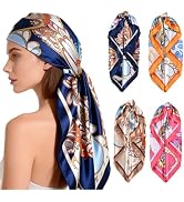 upeilxd 4 Pcs Head Scarf for Women Silk Scarf Hair Scarf Bandanas 35" Square Satin Bag Silk Hair ...