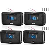 90W 3 Ports 12V RV USB Outlet with LED Voltmeter, 4PCS Dual PD3.0 Type-C Quick Charge 72W & QC3.0...