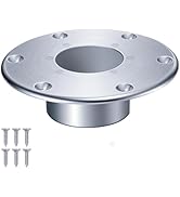 TonGass 131112 RV Pedestal Base Round Aluminum Trailer Boat Flush Table Base Round, RV Camper Flu...