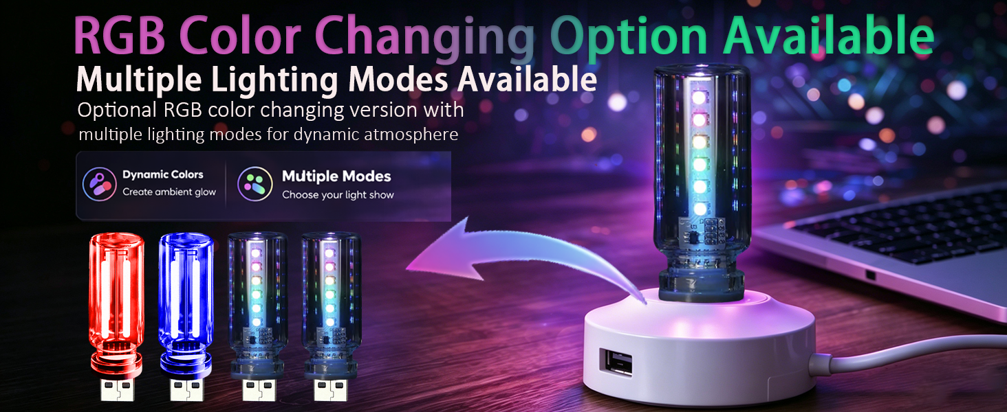 RGB USB ambient light for camping tent, portable multi-color LED atmosphere lighting