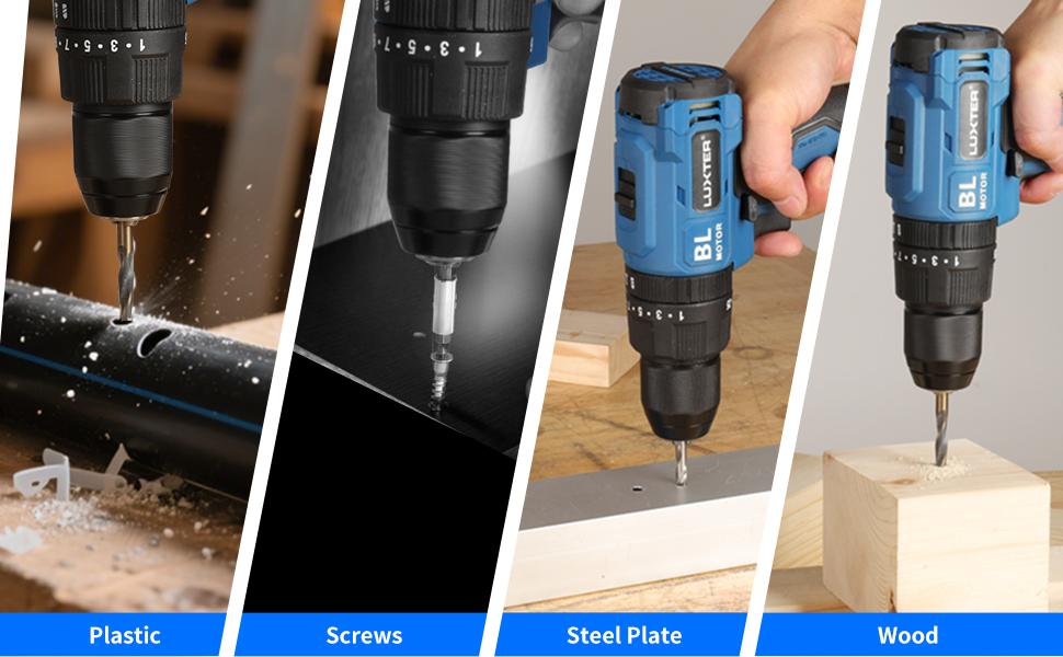 electric brushless screwdriver variable speed cordless power drill sit with battery and charger