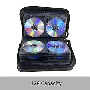 YILAG DVD Case CD Storage,128 Capacity CD Cases Holder DVD Storage Case Holders