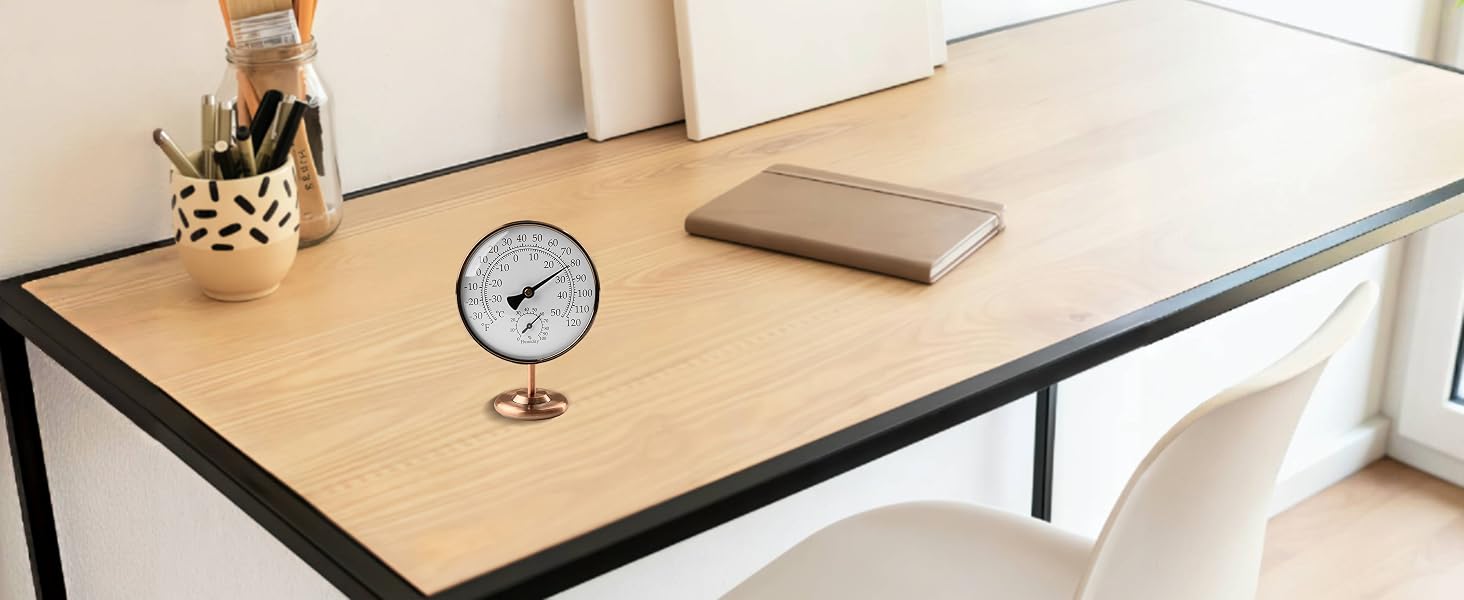 Indoor thermometers and humidity gauge measure indoor conditions, for desktop, desk, shelf