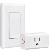 SURAIELEC Wireless Light Switch Remote Control Outlet, No Wiring Needed, 100 FT Range, Pre-Progra...