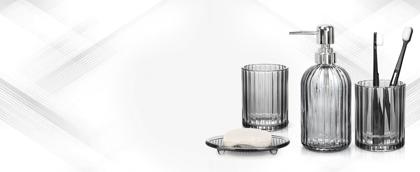 4PCS Decent Glass Bathroom Accessories Set