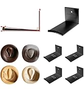 Metal Cowboy Hat Rack for Wall – Extended Curved Silicone Grip Holder, Fits All Hat Sizes, Protec...