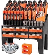 124-Piece Magnetic Screwdriver Set with Plastic Racking, Precision Screwdrivers, Magnetizer, Dema...