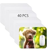 Nicunom 40 Pcs Sublimation Mouse Pad Blanks, Heat Press Printing Crafts Mousepads 3mm Thick DIY C...