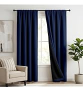 COSENNATUR 100% Blackout Curtains Thermal Insulation Lined Drape Curtains | Full Shade Darkening ...