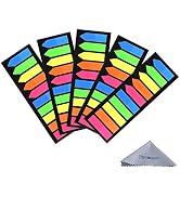 Wisdompro Sticky Tabs, 1000 Pcs Translucent Arrow Index Flag Tabs Colored Sticky Notes for Page M...