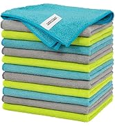FIXSMITH Microfiber Cleaning Cloth - Pack of 12, Multi-Functional Cleaning Towels, Size: 12 x 16 ...