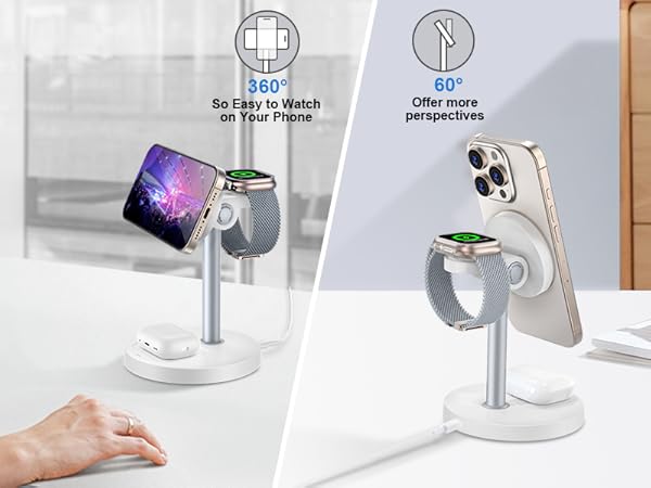 magnetic charger charging station wireless iphone 3 in 1 magsafe phone watch fast airpods mag-safe