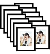 Picrit 8x12 Picture Frame Set of 12, Display 6x8 with Mat or 8x12 Without Mat, Photo Frames for W...