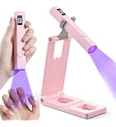 Ziumrw UV Nail Light for Gel Nails with Stand, Mini Portable Handheld Cordless Nail Lamp with LED...