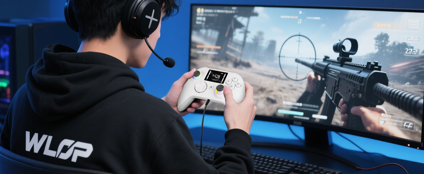 A person use controllers wireless for pc game