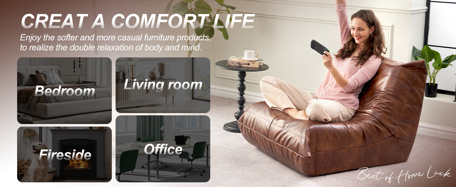 The lazy sofa can be used in the bedroom, living room, by the fireplace, or in the office.