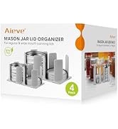 AIEVE Mason Jar Lid Organizer, 4 Pack Canning Lid Storage Rack for Storing Wide & Regular Mouth L...