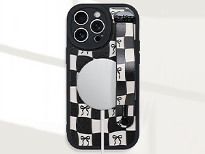 Ctue floral flowers checkered case for iphone with finger hand wrist loop strap