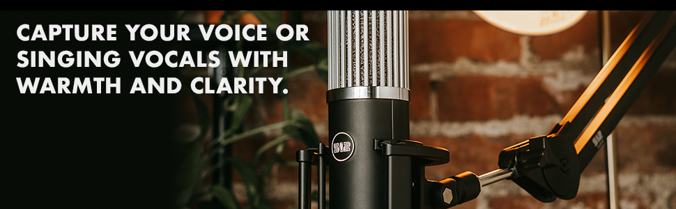 LRG-Diaphragm Condenser XLR Microphone Professional Audio for Podcasts Streaming & Vocal Recordings