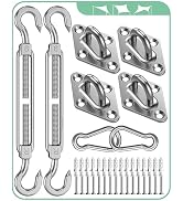 Sun Shade Sail Hardware Kit: Triangle Rectangle Shade Sail Hardware Kit Heavy Duty, M6 Turnbuckle...
