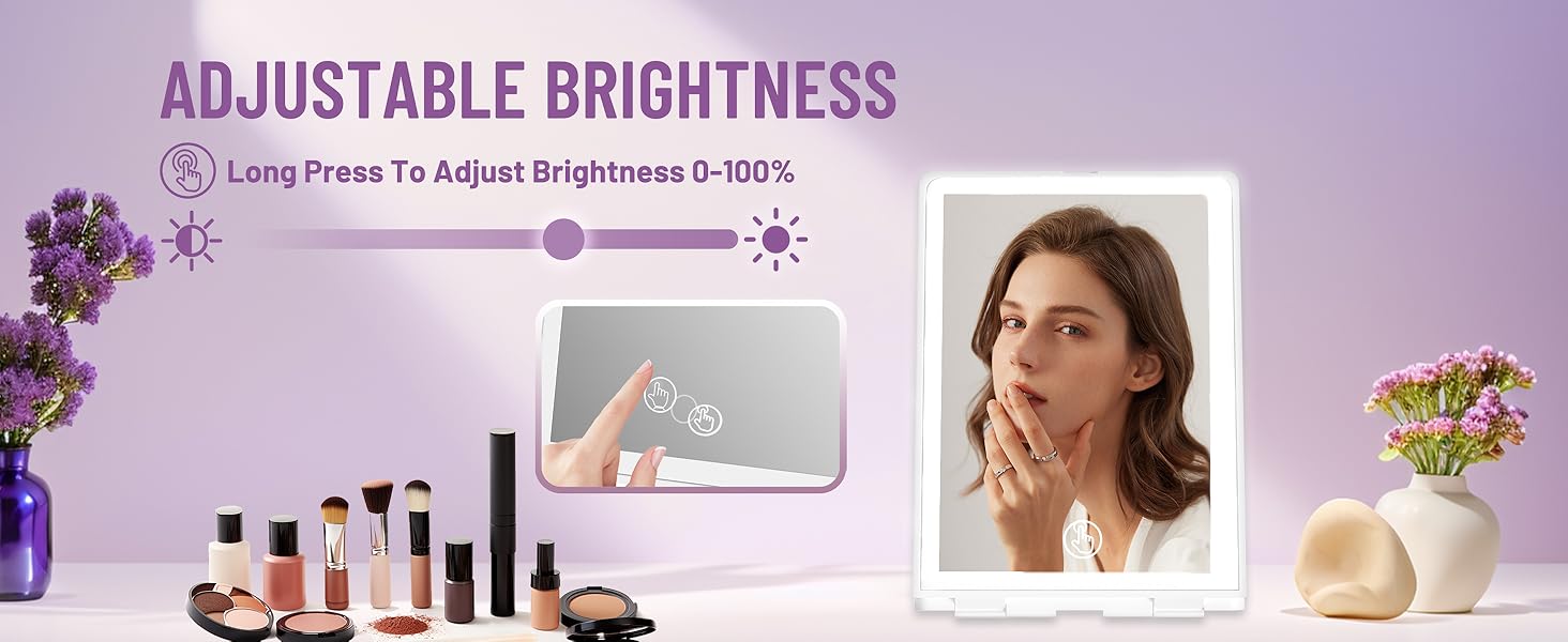 LED travel mirror