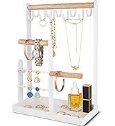 ProCase Jewelry Organizer Stand Necklace Holder, 4-Tier Jewelry Tower Rack with Earring Tray and ...