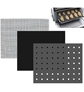 Reusable Liners for Toaster Oven Air Fryer 9 x 11 Accessories Compatible with Breville, Black & D...