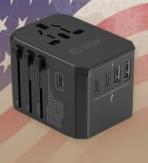 International Power Plug Adapter, Unidapt Universal Travel Adapter with 3 USB C and 2 USB A Ports...