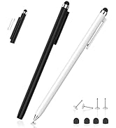 Stylus Pen for Touchscreen (2 Pack) - Mixoo 2-in-1 High Sensitivity Retractable Stylus with Small...