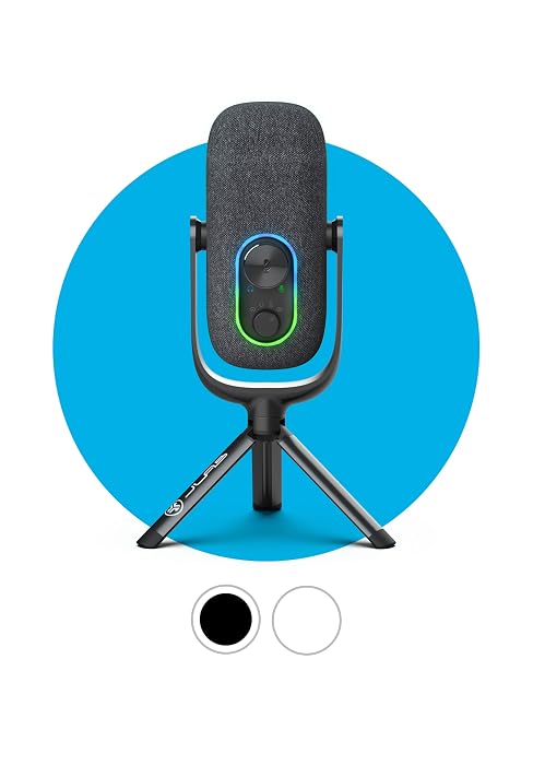 Epic talk mic on blue circle