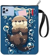 CRASPIRE Otters Book Sleeve Sea Animal Book Protector Blue Book Covers for Paperbacks Washable Fa...