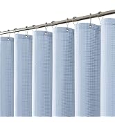 THAIGEE 256GSM Heavy Duty Waffle Weave Shower Curtain, Fog Blue 72"x72" | with Weighted Hem - Hot...