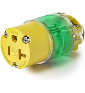 EPLESFTON 1 Pack 20 Amp Extension Cord Replacement Ends Lighted 120-125 Volt, NEMA 5-20R, 2Pole 3...