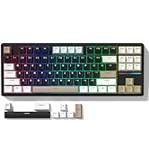 COSTOM WK87 75% TKL Wireless Mechanical Gaming Keyboard, 2.4Ghz/Bluetooth/USB-C Gasket Hot Swappa...