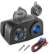 Tent Type Panel 12V USB Outlet Lighted Cigarette Lighter Socket, PD3.0 & QC3.0 Car USB Port Alumi...