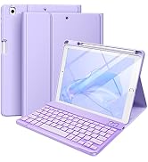 Hamile iPad 9th Generation Case with Keyboard 10.2 Inch - Backlit Wireless Detachable Folio Cover...