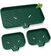 Kitchen Sink Tray,Sponge Holder for Kitchen Sink Self Draining Kitchen Soap Tray Premium Silicone...