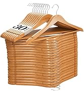 Home It Wooden Hangers 30 Pack - Natural Wood Durable Heavy Duty Coat Hangers Non Slip for Jacket...